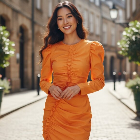 NWT Elliatt Zya Mini Dress in Mango - Picture 1 of 8